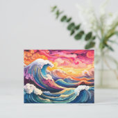 壮大な波10 ポストカード (スタンド正面)