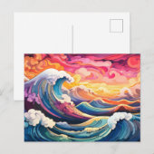 壮大な波10 ポストカード (正面/裏面)