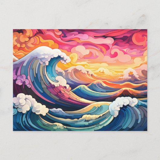 壮大な波10 ポストカード (正面)
