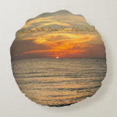 壮大な海と湖の景色、丸い枕 ラウンドクッション (裏面)