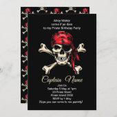 壮大な海賊の誕生日パーティー！ 招待状 (正面/裏面)