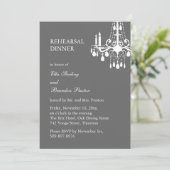 壮大な社交ダンスのリハーサルの夕食の招待状(灰色) 招待状 (スタンド正面)