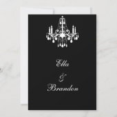 壮大な社交ダンスの結婚式招待状2 (黒) 招待状 (裏面)