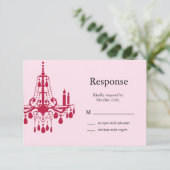 壮大な社交ダンスRSVP (赤い) 出欠カード (スタンド正面)