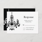 壮大な社交ダンスRSVP (黒) 出欠カード (正面/裏面)