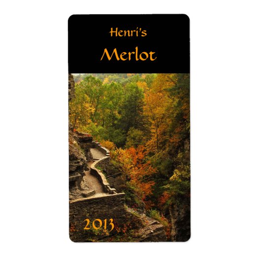 壮大な秋のワインラベル ラベル (正面)