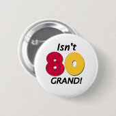 壮大な第80誕生日 缶バッジ (正面&裏面)