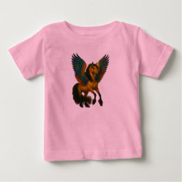 壮大な翼を持つ雄大な馬 ベビーTシャツ