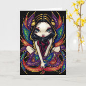 「壮大な翼」グリーティングカード カード (黄色い花)