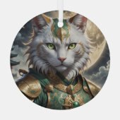 壮大な装甲猫戦士 ガラスオーナメント (裏面)