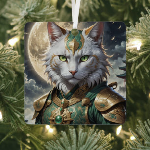壮大な装甲猫戦士 メタルオーナメント