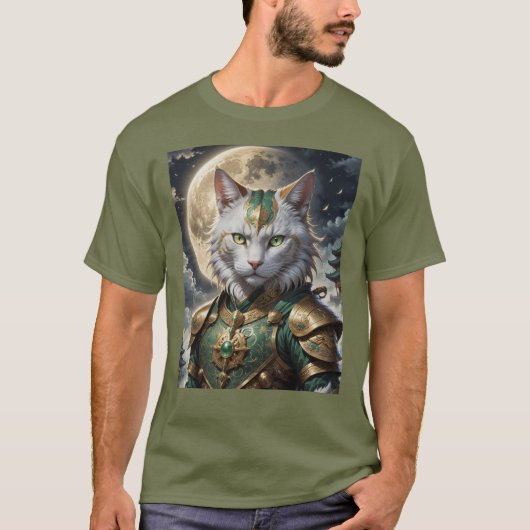 壮大な装甲猫戦士 Tシャツ (正面)