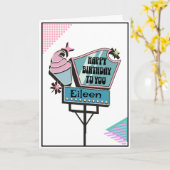 壮大な誕生日を持つ |レトロ1950のスタイル カード (黄色い花)