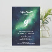 壮大な誕生日パーティーの招待状 宇宙の星 招待状 (スタンド正面)