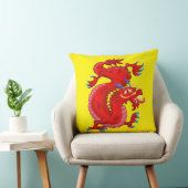 壮大な赤いオリエンタルドラゴン クッション (椅子)