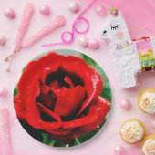 壮大な赤いローズラブ ペーパープレート (パーティー)