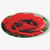 壮大な赤いローズラブ ペーパープレート (アングル)
