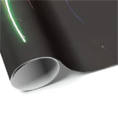 壮大な赤い緑の花火抽象芸術黒い空 ラッピングペーパー (ロールコーナー)