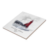 壮大な避難所の灯台-ミシガン州 タイル (側面)