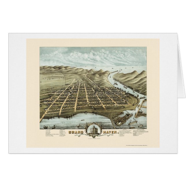 壮大な避難所、MIのパノラマ式の地図- 1874年 (正面横)