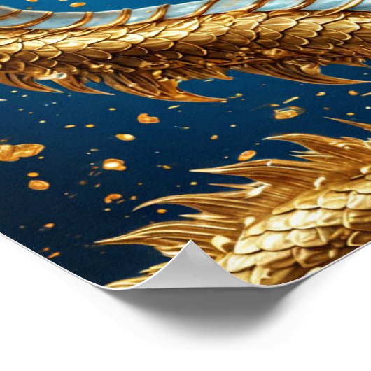 壮大な金龍 ポスター (角)