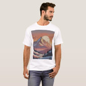 壮大な雪山の風景アート Tシャツ (正面フル)