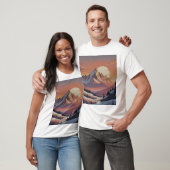 壮大な雪山の風景アート Tシャツ (ユニセックス)