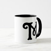 壮大な魔法のフォントレターモノグラムイニシャル マグカップ (正面右)