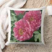 壮大な鮮やかピンクの牡丹の装飾用クッション。 クッション (ブランケット)