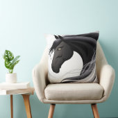 壮大な黒馬 クッション (椅子)