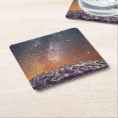 壮大なTeton上の銀河 スクエアペーパーコースター (アングル)