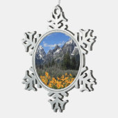 壮大なTetonsの記念品のクリスマスのオーナメント スノーフレークピューターオーナメント (右)