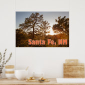 壮観なサンタフェの夕日:高い砂漠の写真 ポスター (キッチン)