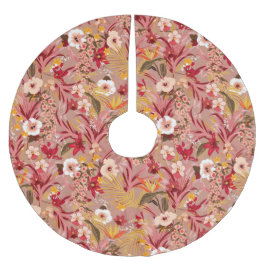 壮観なヴィンテージフローラ ブラッシュドポリエステルツリースカート