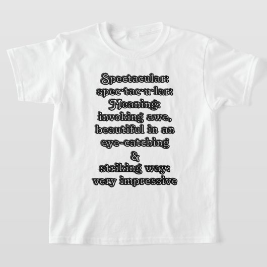 壮観：定義 スペクタキュラー Tシャツ (レイダウン)