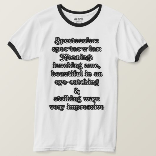 壮観: 定義 スペクタキュラー Tシャツ (デザイン正面)