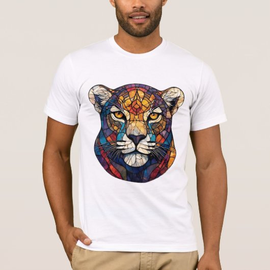 壮麗なるヒョウの顔 Tシャツ (正面)