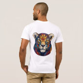 壮麗なるヒョウの顔 Tシャツ (裏面フル)