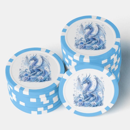 壮麗なアイスドラゴン ポーカーチップ (積み重ね)