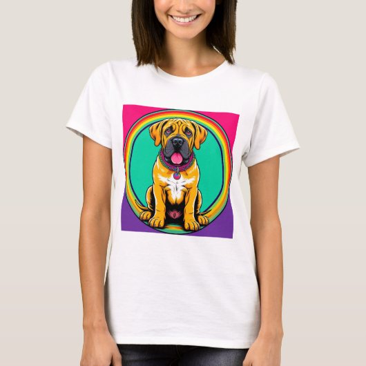壮麗なビジュアルの犬の肖像画 Tシャツ (正面)