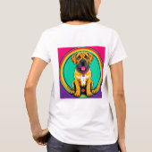 壮麗なビジュアルの犬の肖像画 Tシャツ (裏面)
