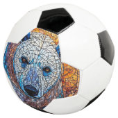 壮麗なホッキョクグマのステンドグラスアート サッカーボール (3/4)