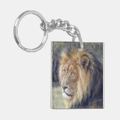 壮麗なライオンが付いている正方形のアクリルのkeychain! キーホルダー (正面左)
