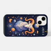 壮麗なラマが天体に囲まれる iPhoneケース (裏面横)