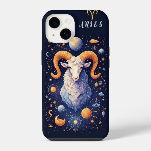 壮麗なラマが天体に囲まれる iPhoneケース (裏面)