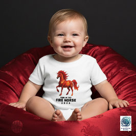 壮麗な中国の丙午(ひのえうま)2026年 ベビーTシャツ