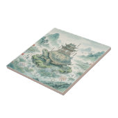 壮麗な亀の塔の水墨画 タイル (側面)