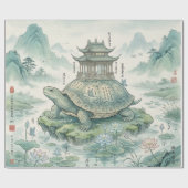 壮麗な亀の塔の水墨画 ラッピングペーパー (フラット)