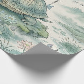 壮麗な亀の塔の水墨画 ラッピングペーパー (角)
