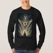 壮麗な天界の天使 メンズ 長袖Tシャツ Tシャツ (正面)